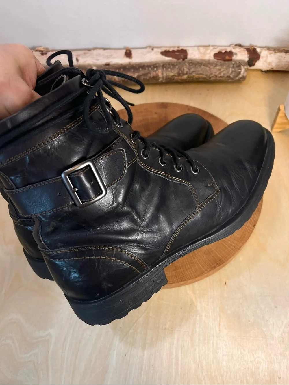Aston Grey | Rockcastle 2 Combat Boots in Black Leather Size 10.5